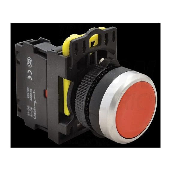 Nyomógomb egyszerű piros 1×NC, 5A/230V AC-15, IP65