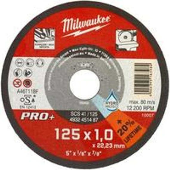 Milwaukee Vágókorong fémhez 125X1 Egyenes SC41 PRO+ (4932451487)