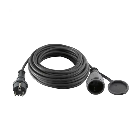 Hosszabbító gumikábel, 25 méter, H07RN-F, zárófedéllel, max. 3500 W, IP44, fekete (NV725BK)