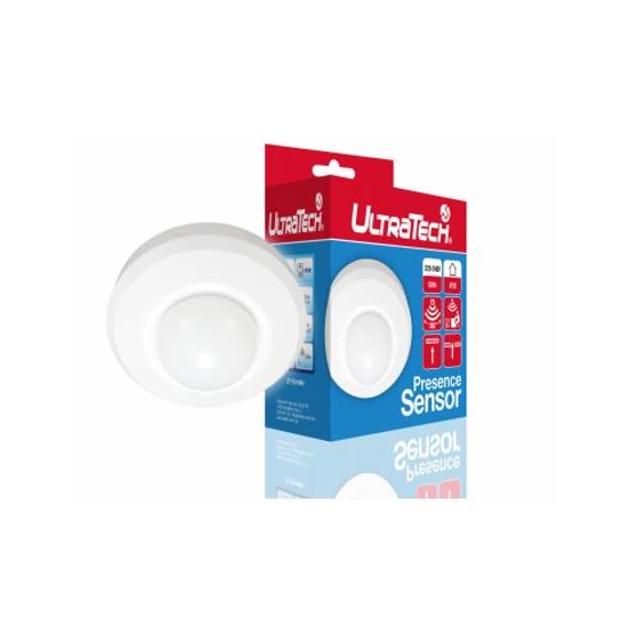 UltraTech jelenlét érzékelő 360° falon kívüli IP20 fehér UltraTech (UT-PS141WH)