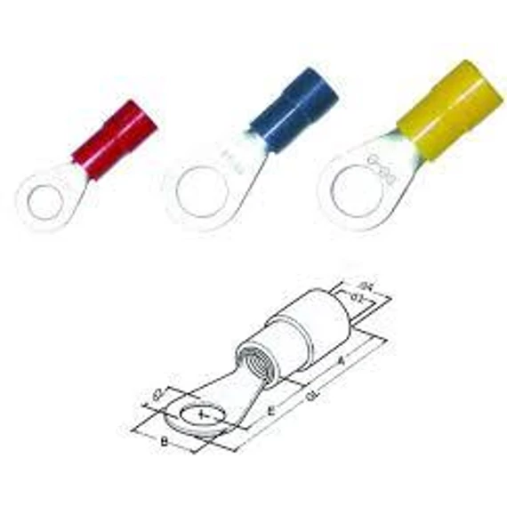 Haupa szigetelt szemes saru 4-6mm2 M6 sárga (260288)