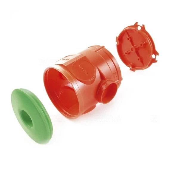 Betondoboz 1-es kerek 60mm-átmérő 74mm mély narancs műanyag komplett GAD Dietzel Univolt (026307)