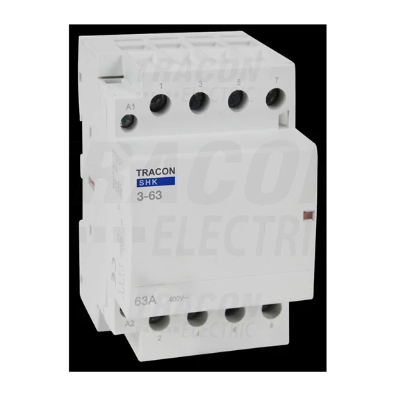 Installációs kontaktor 230V AC, 50Hz, 3 Mod, 3×NO, AC1/AC7a, 63A