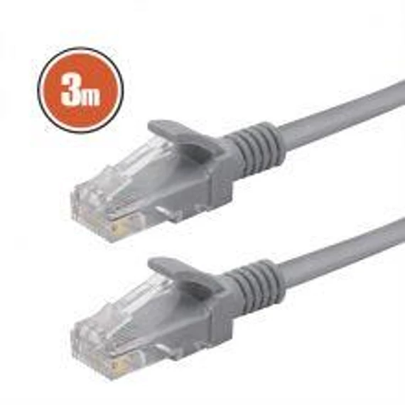 Szerelt UTP kábel szürke 3m Cat5e Patch (20362)