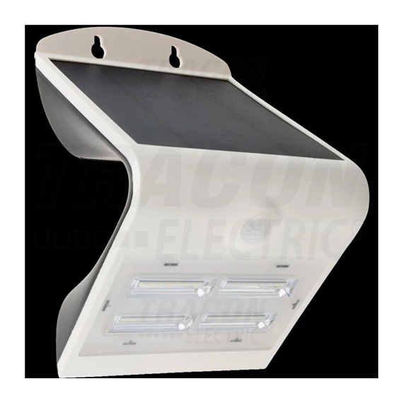 Napelemes LED fali világítótest mozgásérzékelővel, fehér 3,2 W, 4000 K, 400 lm, IP65, 3,7 V, 2 Ah (LSLBW3W)