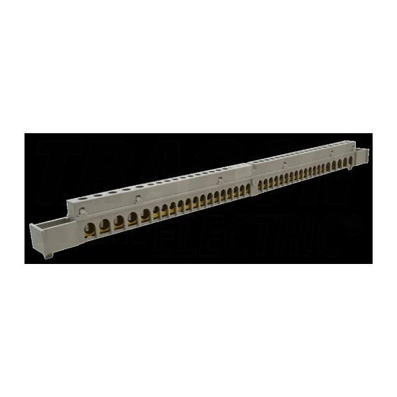 Szigetelt földelősín (N/PE) EDSS-18/. mod.elosztóhoz 100A, 13,7×26,6mm, L=360 mm, 38P, IP20