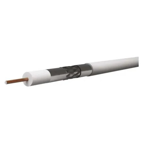 Koax 3x árnyékolt, rézzel bevont acél, RG6 75 ohm fehér  EMOS (S5383)