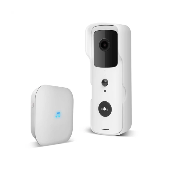 Smart Wi-Fi-s videó kaputelefon szett - akkumulátoros - MicroSD, FHD, PIR - fehér (55386WH)