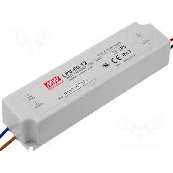 Led trafó 12V DC 60W Mean Well IP67 (CON7823197) (LPV-60-12)