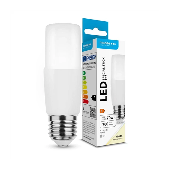 LED izzó Modee Lighting LED Special Stick T37 7,9W E27 270° 4000K (700 lumen) ERP (ML-T374000K7,9WE27N) 