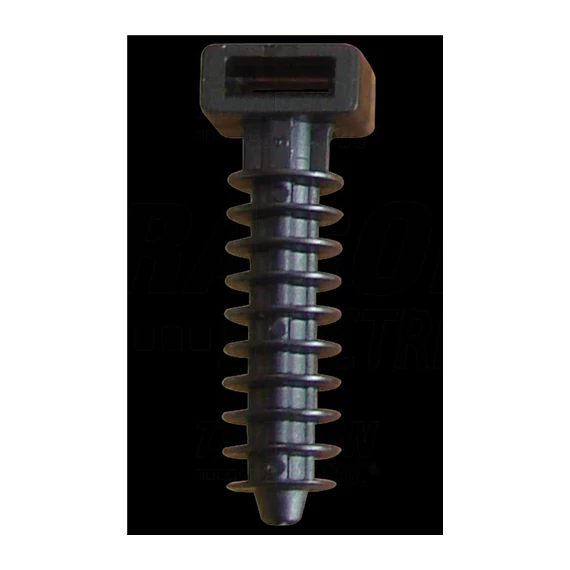 Beüthető kábelkötegelő tipli,UV-álló, fekete d=7mm, A=9,8×2,1mm
