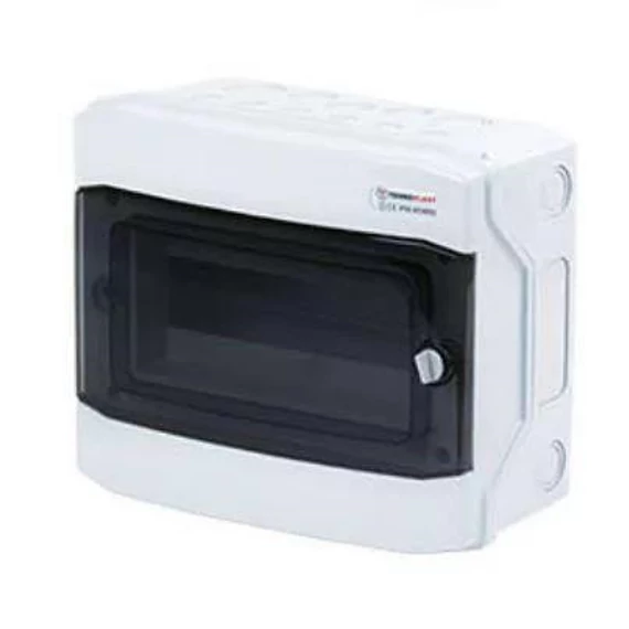Kiselosztó falon kívüli D sorozat, 12 modul, átlátszó ajtó, IP65 319x259x144mm (THP-N12D)