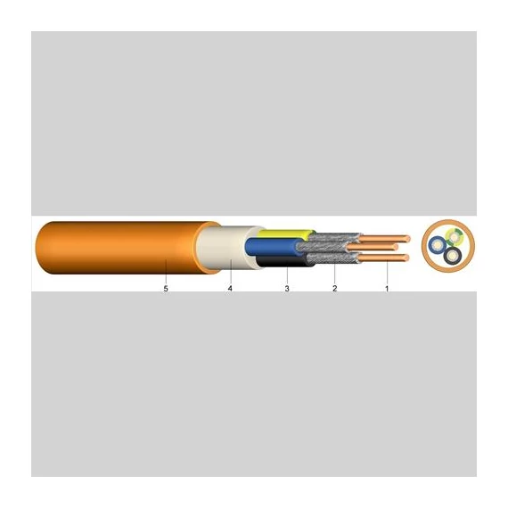 NHXH-O E90  2x2,5mm2 narancs 0,6/1kV halogénmentes tűzálló erőátviteli kábel