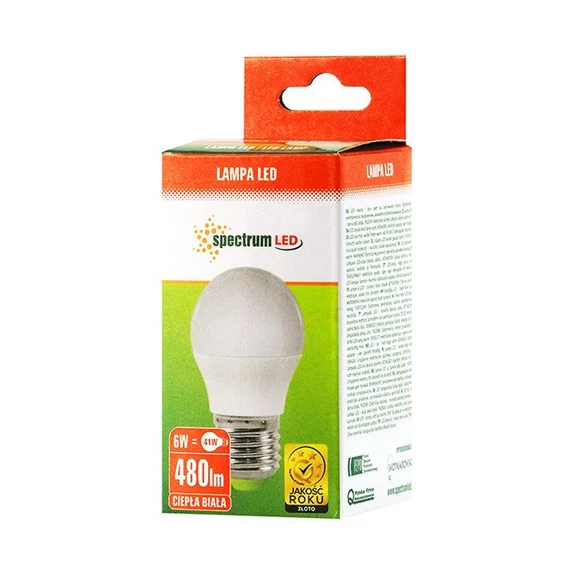 Led kisgömb E27 230V 6W WW  