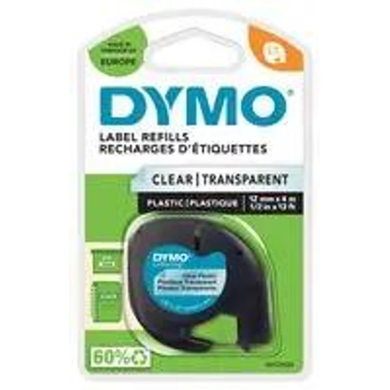 Dymo feliratozó szalag 12mmx4m víztiszta műanyag LetraTag (S0721530)