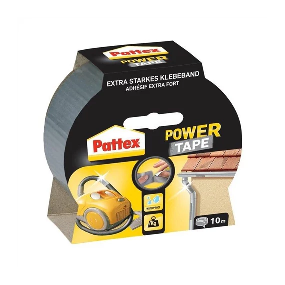 Ragasztószalag Power Tape 10m erősített text. szürke Pattex (1210743)(8912719)(H1677379)