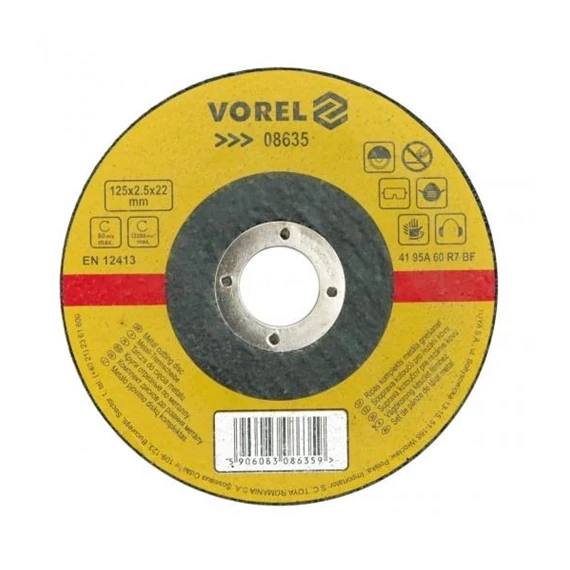 Vágókorong fém Vorel 125x1x22,2 (08631)