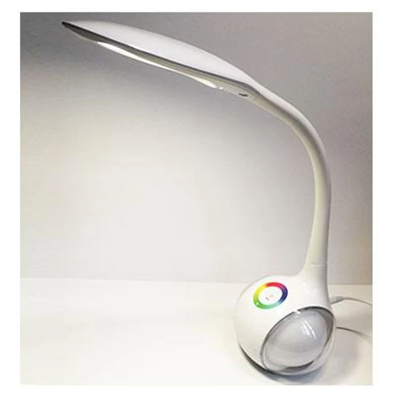 Asztali lámpa LED fénye.és szinh.szab., 6W, flex.nyakú (LALBFLEX6W)