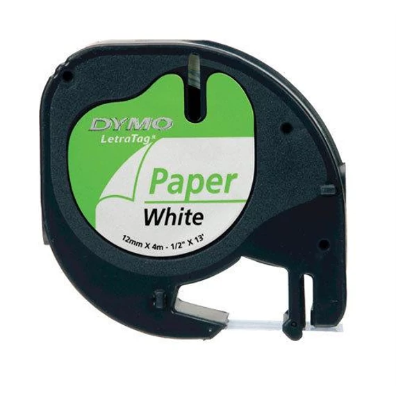 Dymo feliratozó szalag 12mmx4m fehér papír LetraTag (S0721500)(59421)