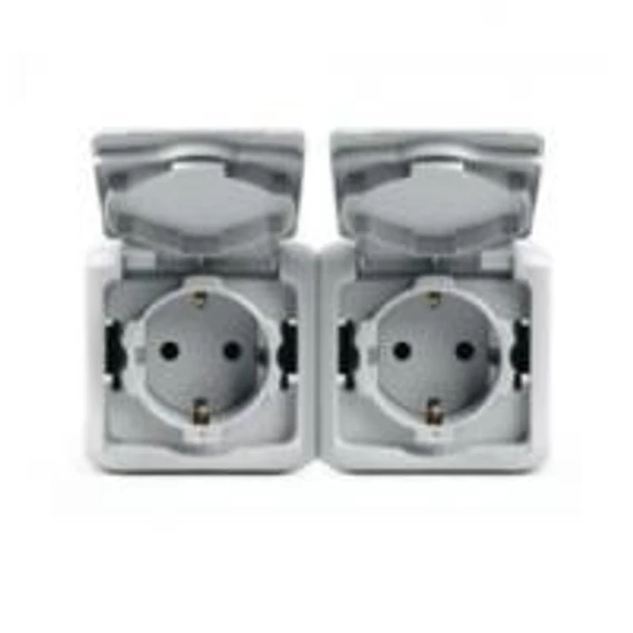 Forix dupla dugalj 162 IP44 szürke (782394)