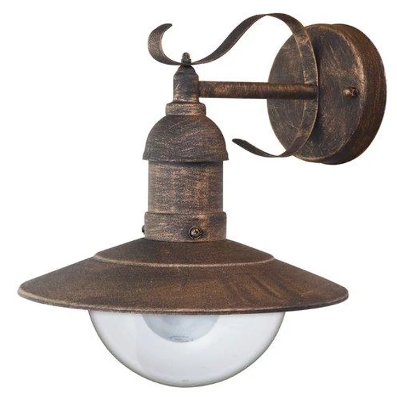 Lámpa kültéri fali, E27, 60W, antik arany, IP44, Oslo 