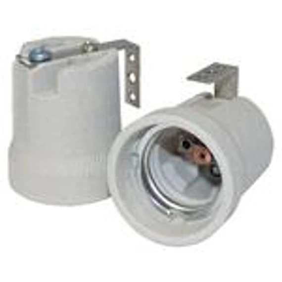 Porcelán foglalat rögzítő lemezzel 250V E27 