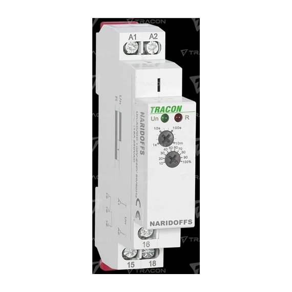 Időrelé Elengedéskésleltetéses tápfeszültség vezérelt AC/DC 12-240V, 0,1s-10m, 16A/AC1, 250VAC/24VDC (NARIDOFFS)