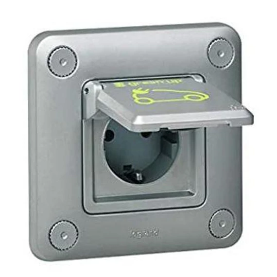 GREEN'UP elektromos autó töltő 2P+F süllyesztett dugalj csapófedéllel 16A IP55 (077856)