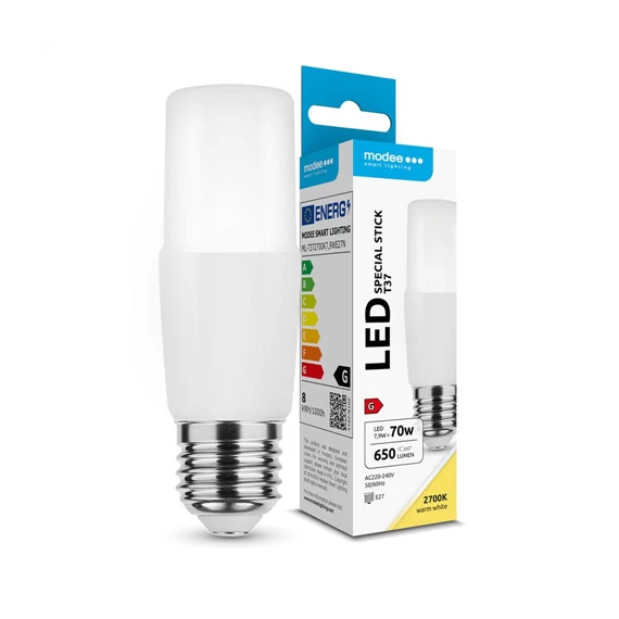 LED izzó Modee Lighting LED Special Stick T37 7,9W E27 270° 2700K (650 lumen) ERP (ML-T372700K7,9WE27N)
