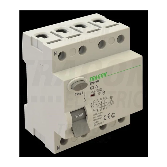 Fi-relé 4P 25A, 300mA, 6kA, AC EVOV4P253