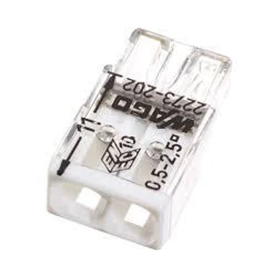 Vezetékösszekötő 2x0,5-2,5mm2 Wago (2273-202)