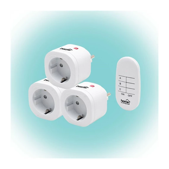 Távitányítható hálózati 3db aljzat +távirányító 3000W (TH3013)