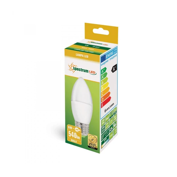 LED izzó gyertya E27 6W 230V NW 540lm C37 (WOJ14352)