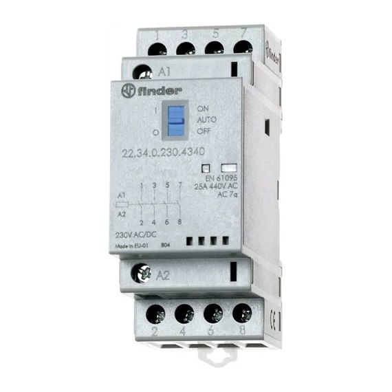 Mágneskapcsoló 4P 25A 3z-1ny 230V AC/DC Finder (22.34.0.230.4720)
