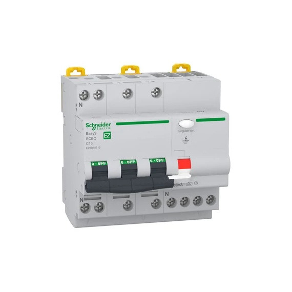 EASY9 PRO Áramvédő(FI)-kismegszakító 3P+N 16A C-jelleg 0.03A A-típus 6kA/61009-1 Schneider (EZ9D55716)