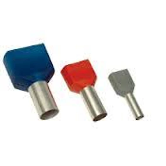 Szigetelt ikerérvéghüvely 1mm2 piros (E90I)