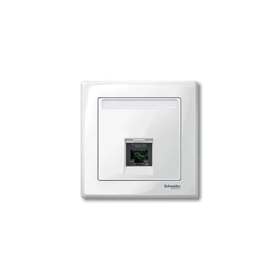 Merten-SM RJ45 UAE/IAE (ISDN) központi fedéllel műanyag krém címketartóval 