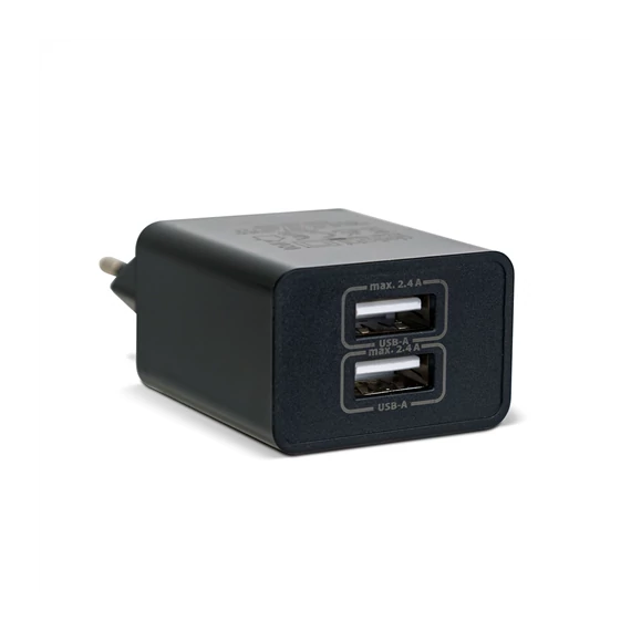 Hálózati adapter 2USB fekete 5V 2,4A (55039-2BK)