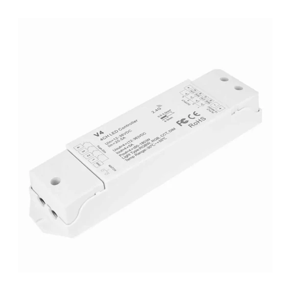 LED szalag vezérlésére SL-SK V4 RGBW/RGB/CCT 4 csatornás RF vevő 4x5A (LEDVSK025)