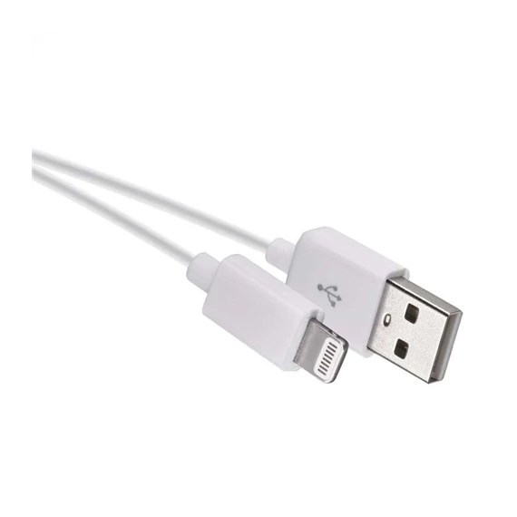 USB töltőkábel 2.0 A/M  DUGÓ - i16P DUGÓ 1M FEHÉR EMOS (SM7014W)