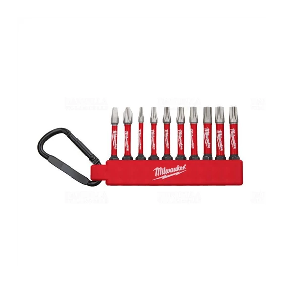 Milwaukee Shockwave bithegy készlet 10db-os PH/PZ/TX, karabineres (4932492939)