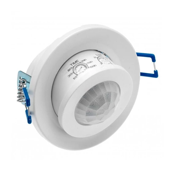 Mozgásérzékelő, max 800W, IP20, látószög 360°, hatótáv 8 m, 230V/AC,süllyeszthető+állítható,fehér (GTV-CR15000-00)