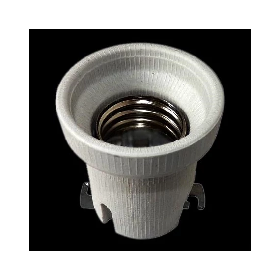 Porcelán foglalat E40 rögzítőfüllel Edison-menetes porcelán fehér csavaros (BJBF29408382100)