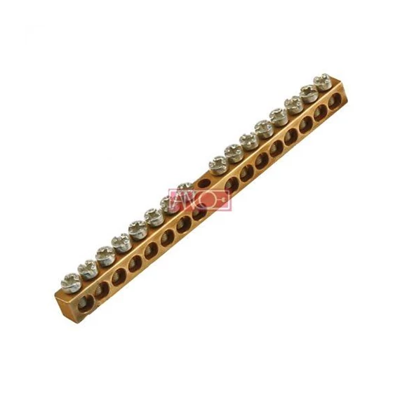 Rézsín Lakáselosztó PE/N sín 16pólus 102x9x6mm d=4,5mm (820516)