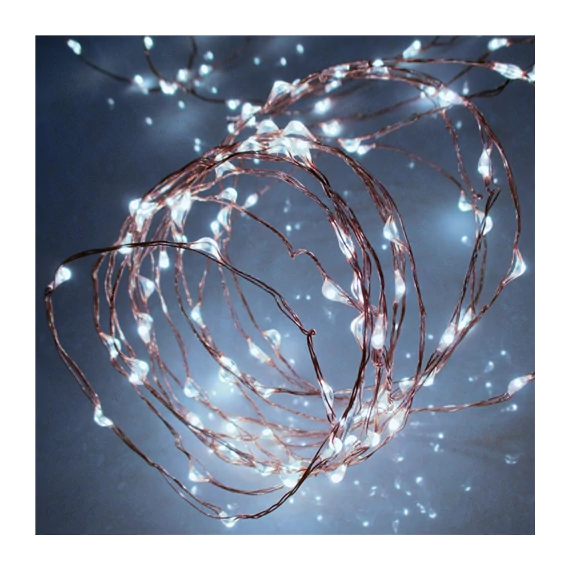 Karácsonyi Mikro Led-es fényfüzér 160LED hideg IP44 (ML160/WH)