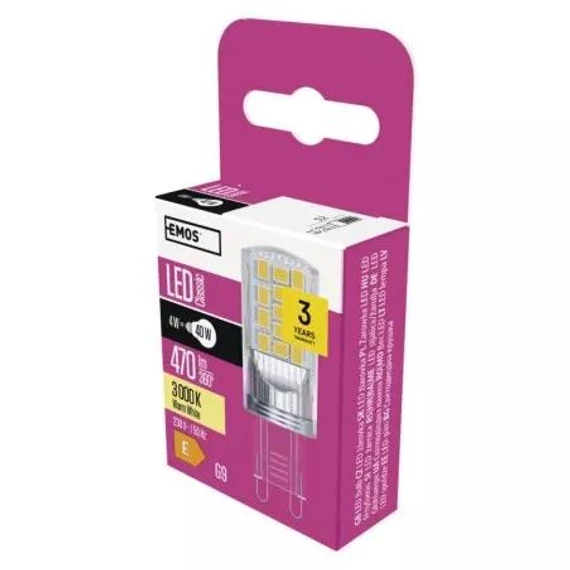 LED izzó Classic JC G9 4W (40W) / 470lm 3000K (ZQ9544)