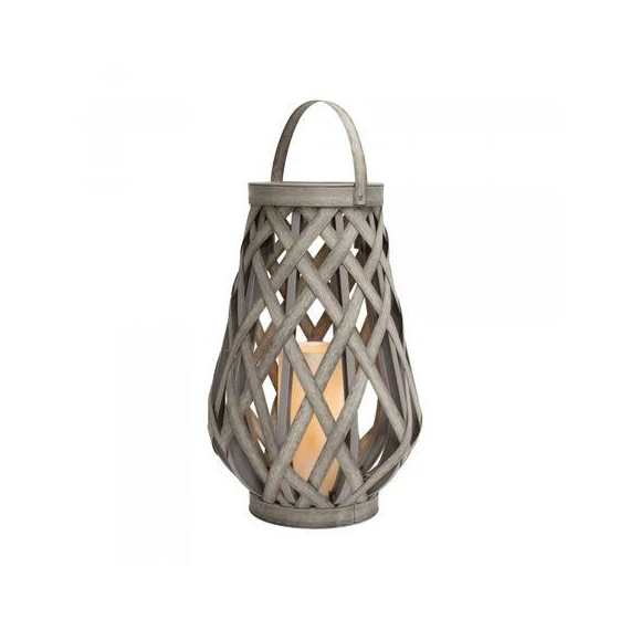 Led lámpás gyertyával rattan 30x45cm