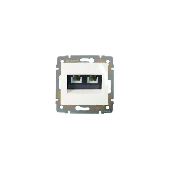 Valena 2XRJ45 Cat.6 UTP aljzat fehér csavaros (774243)