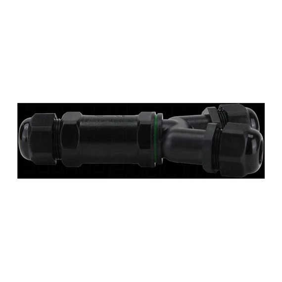Tömítőszelencés kábeltoldó, Y-elágazó 0.5-4 mm2, IP68, PC+PA6.6, 3P, 450VAC, 24A