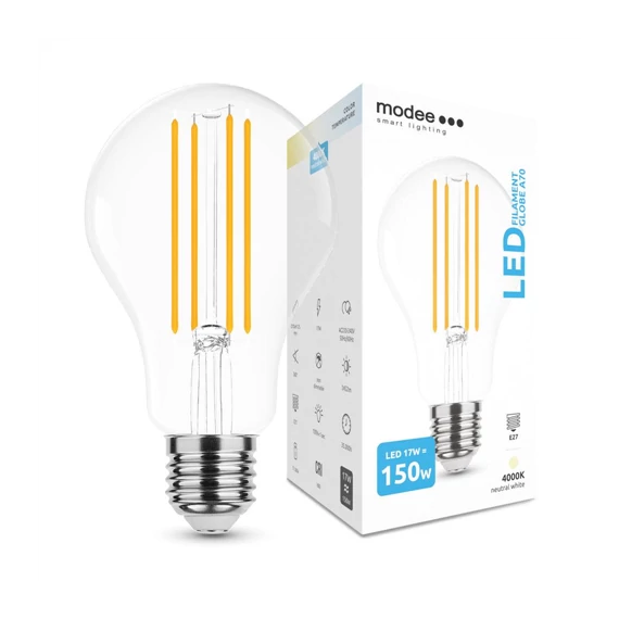 LED izzó Filament 17W E27 4000K 2452lm (ML-A70F4000K17WE27) 